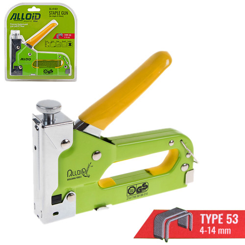 Степлер будівельний для скоб 4-14мм + 200 скоб 8мм Alloid SG-41401