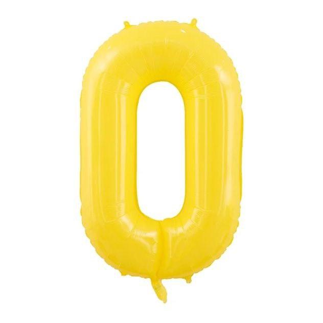 Фольгована цифра 0 розмір 100см | Жовтий
