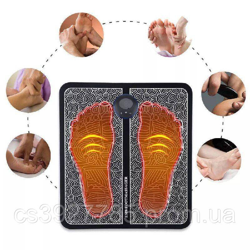 Електричний масажний килимок для ніг EMS, Акупунктурний масажер для ступень, Вібраційний масажер - фото 2 - id-p2120417738