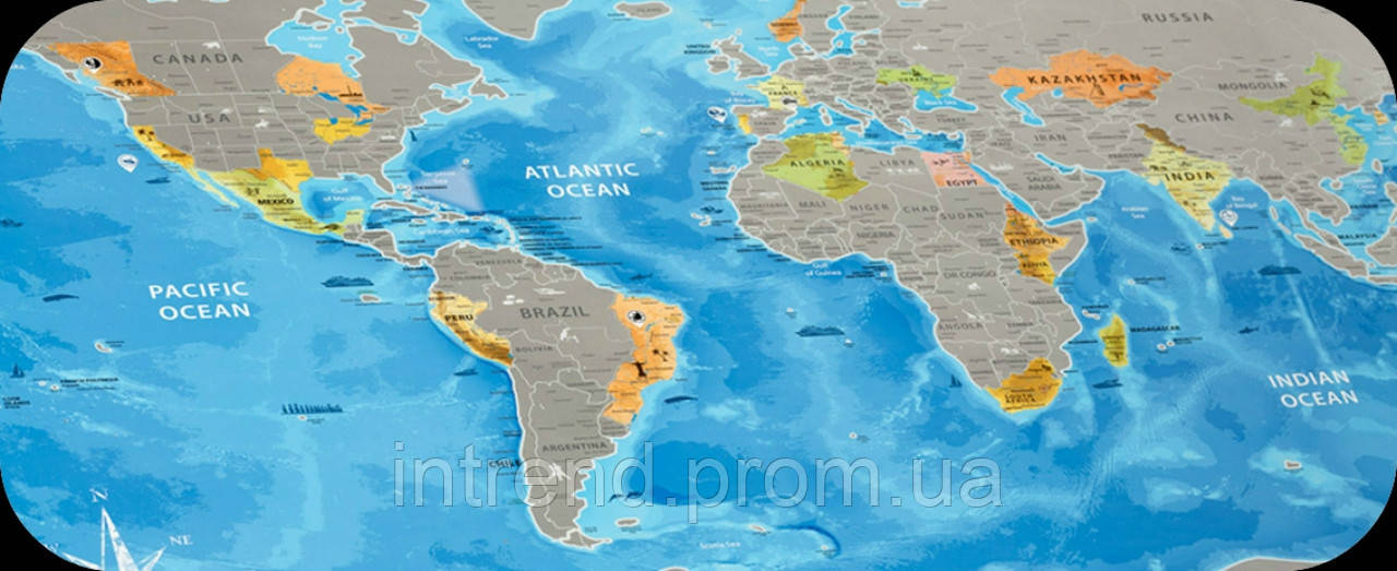 Скретч карта Discovery Map World на английском языке p - фото 2 - id-p2120353830