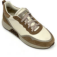 Женские замшевые кроссовки бежево-коричневого цвета на шнуровке Sergio Billini 10406-269 размер 36