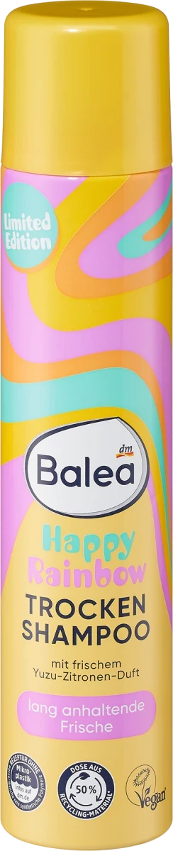 Сухий шампунь для волосся Balea Trockenshampoo Happy Rainbow, 200 мл