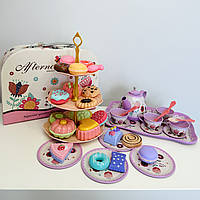 Игровой набор посуды с десертами в чемодане "Afternoon tea set" арт. M 8062 топ