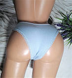 Жіночі трусики бавовняні з мереживом в рубчик 42-48р 6 кольорів, фото 3