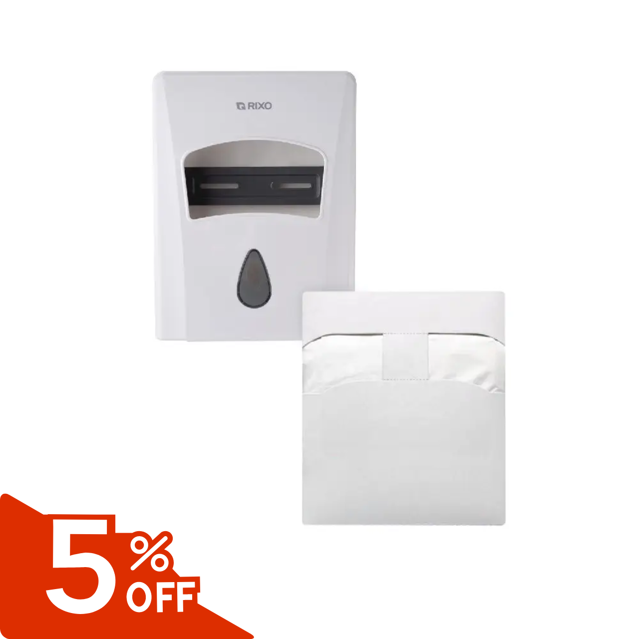 Тримач для одноразових гігієнічних покриттів на унітаз складення 1/4 Rixo Maggio T019W пластиковий білий