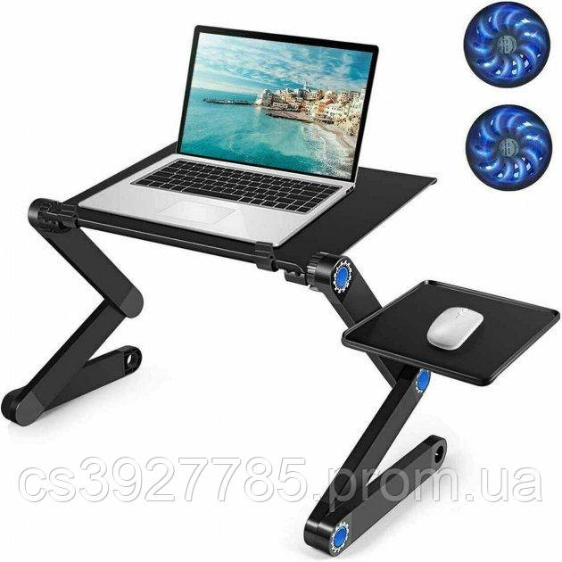 Розкладний столик-підставка для ноутбука з охолодженням, пересувний столик для ноутбука з USB охолодженням Lap - фото 2 - id-p2120417839