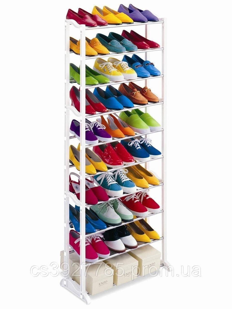 Органайзер для зберігання 30 пар взуття 10 полиць Amazing shoe rack, Полиця для взуття - фото 3 - id-p2120417841