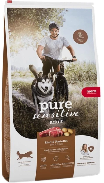 Сухий корм для собак MERA pure sensitive fresh meat Rind&Kartoffel для чутливих з яловичиною та картоплею 12,5 кг