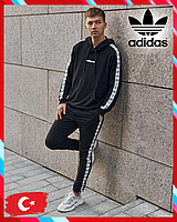 Спортивный костюм мужской Adidas с лампасами Черные спортивные костюмы Спортивная одежда