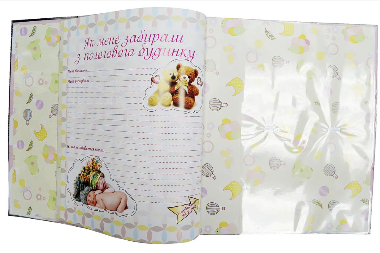 Детский фотоальбом с анкетой для новорожденного, "Наша девочка" с местом для отпечатков, 60 страниц - фото 8 - id-p2120450065