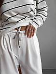 Штани палаццо вільного крою зі шнурком у поясі, фото 7