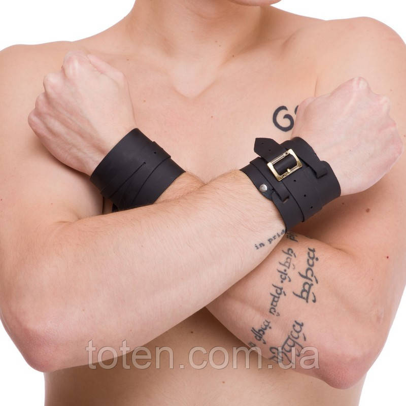Напульсник атлетичний шкіряний GA-9935 чорний 1шт.  топ, фото 1