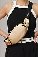 Женская стильная сумка-бананка золотистая Tiger бананка качественная сумка через плечо бананка поясная