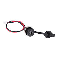 Врізний роз'єм, гніздо USB Type-C 2-pin мама водонепроникний, з гайкою