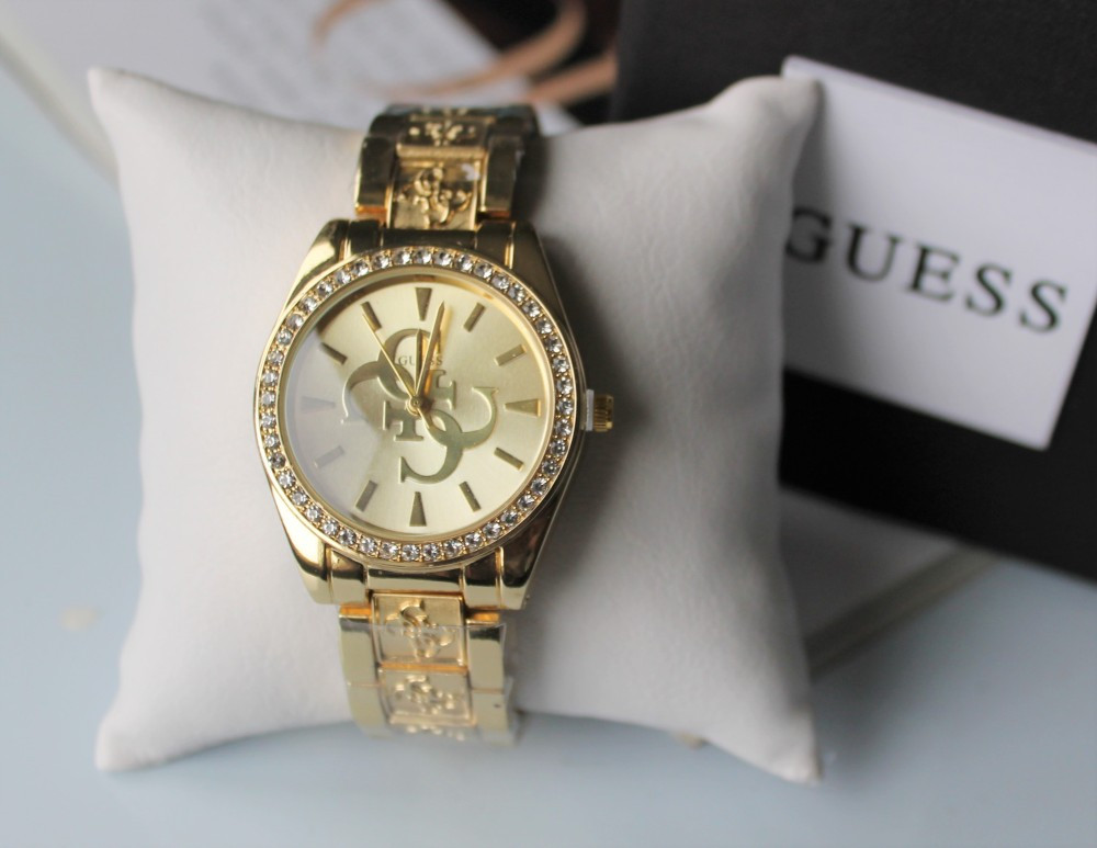 Зовнішній жіночий годинник Guess gold