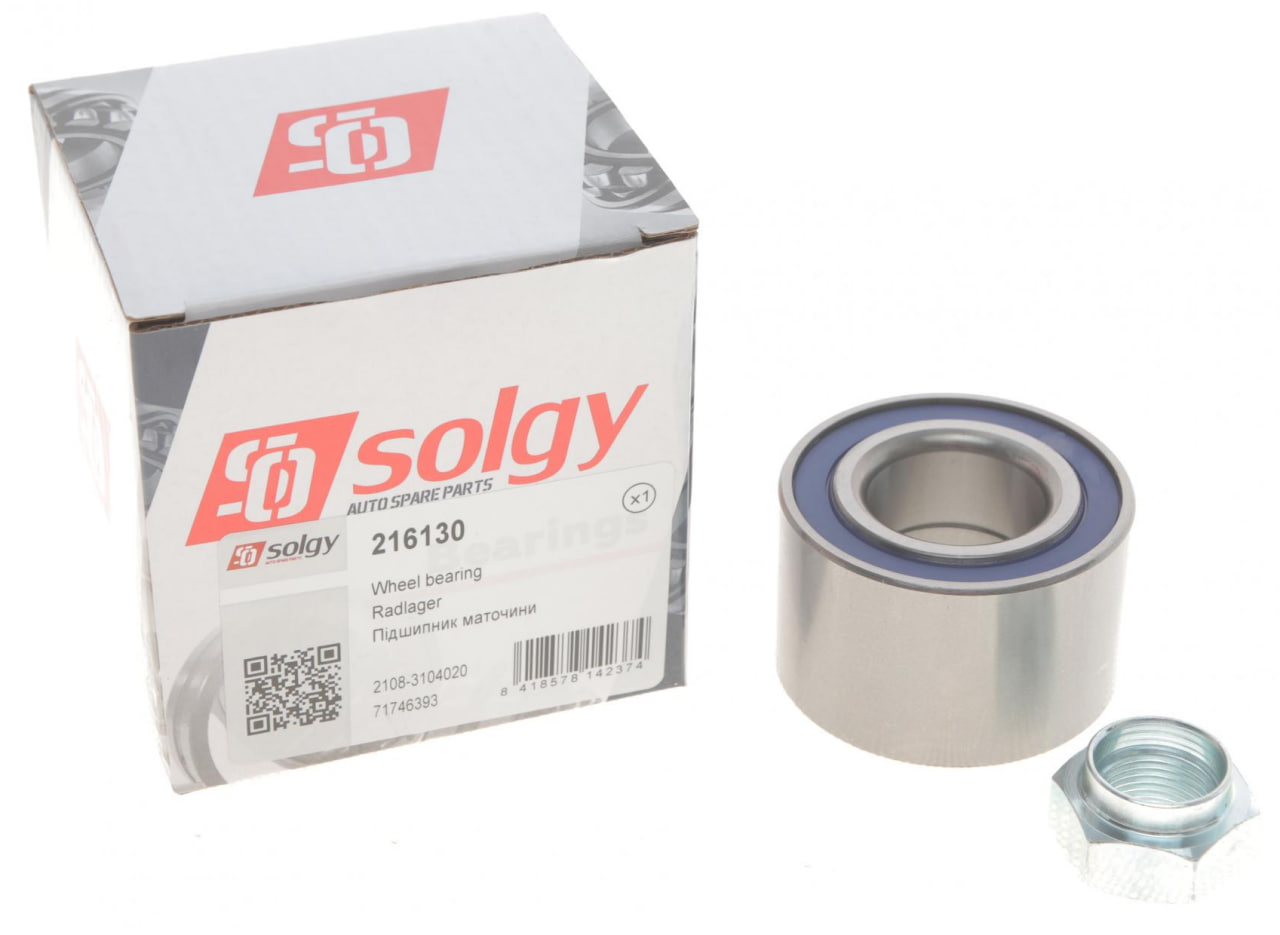 Підшипник задньої маточини ВАЗ 2108-21099, 2110-2112, 2113-2115, Калина, Приора, Гранта (2108-3104020) Solgy 216130, фото 1
