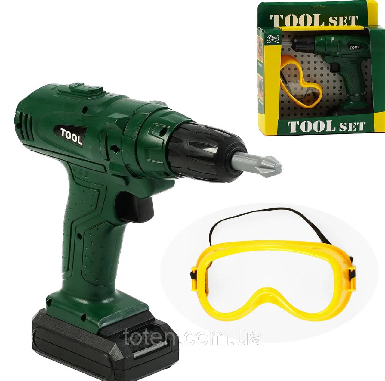 Игровой функциональный шуруповерт с очками "Tool set" арт. T 1811 D топ