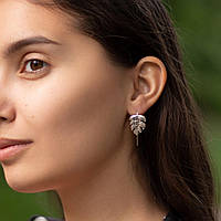 Срібні сережки Монстера