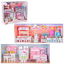 Набір меблів для ляльок "Кафе" з фігурками зайчиків топ