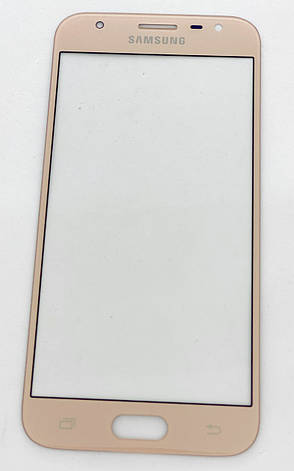 Скло (для ремонту дисплея) для Samsung J330F Galaxy J3 (2017), з OCA плівкою, колір золотий, фото 1