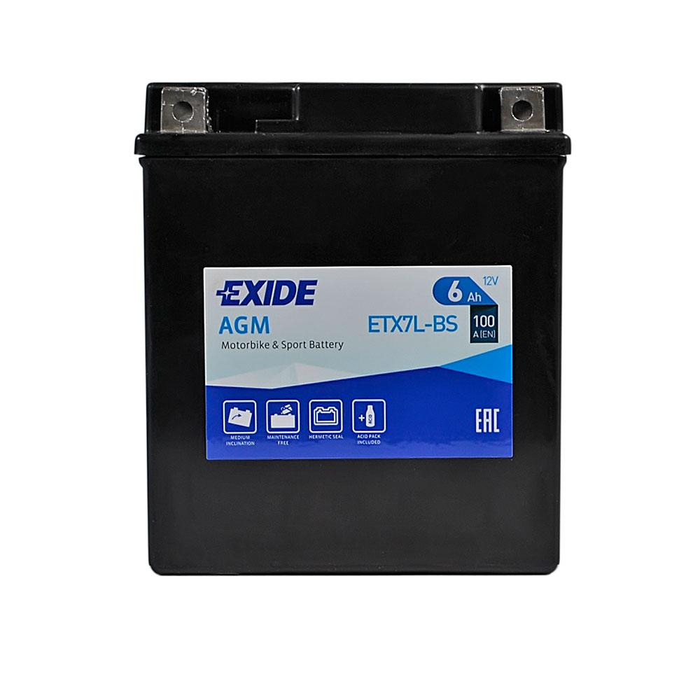 Мото акумулятор AGM ETX 7L-BS EXIDE (12V, 6A)