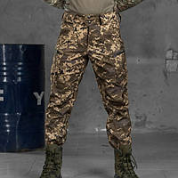 Армейские штаны SoftShell пиксель тактические теплые брюки с высоким поясом для армии с карманами S ukr