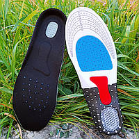 Ортопедические стельки для обуви с антишоковой защитой пятки 40-46 размер 25-30 см Цвет Чёрный