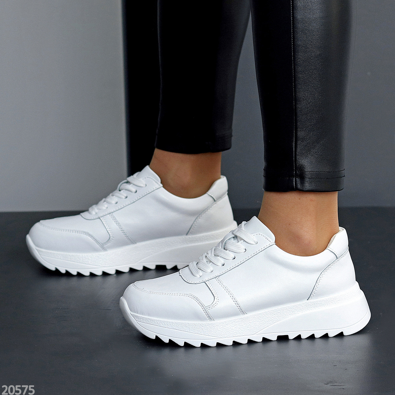 Белые кожаные женские кроссовки натуральная кожа - основа для модного look@ - фото 9 - id-p2120498524
