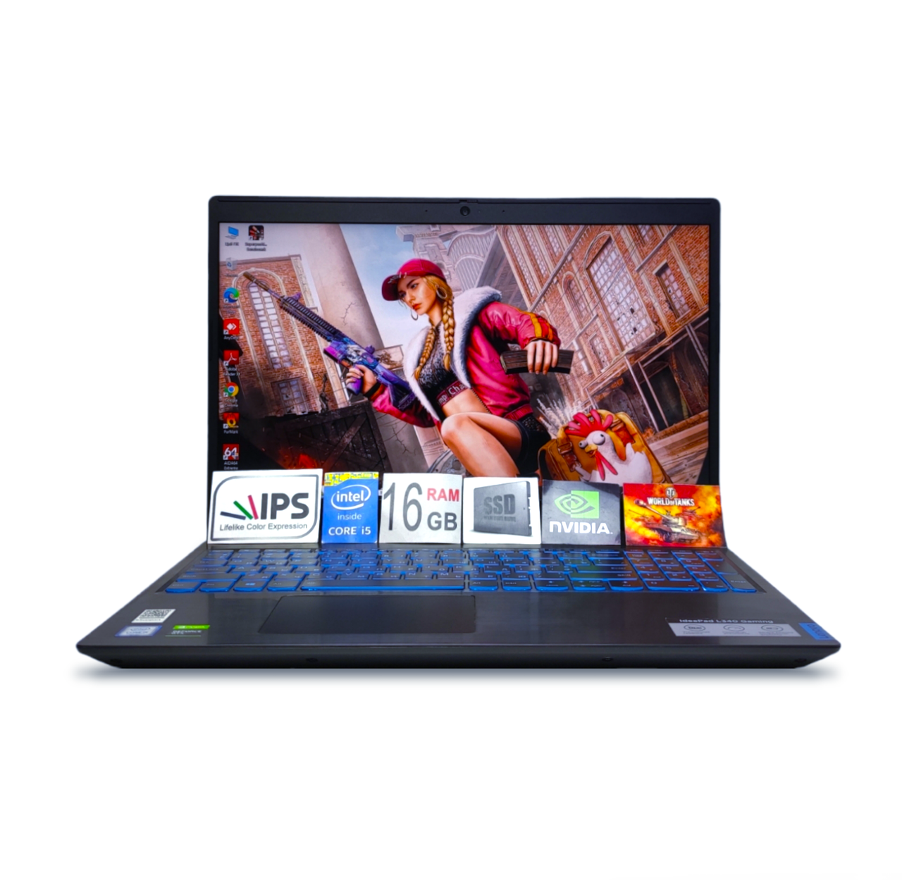 Ігровий ноутбук Lenovo IdeaPad L340 Gaming 15.6 FHD IPS i5-9300H 16GB DDR4 SSD 128GB+1TBHDD NVIDIA GTX1650 4GB