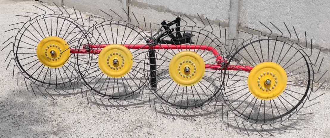 Граблі сіноворошилки ПММ6 для мотоблока (1т, спиця 6 мм, захоплення 2.7м), фото 1