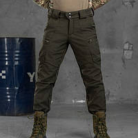 Зимние утепленные брюки SoftShell с высоким поясом тактические штаны олива на флисовой подкладке M ukr