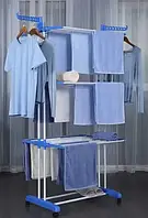Вертикальная сушилка для одежды 4-х ярусная, Многофункциональная стойка-сушилка для белья