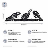 Настінний вішак для одягу Birds (металевий), фото 4