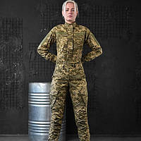 Тактичний весняний жіночий костюм піксель військова форма для жінок жіноча форма з липучками під шеврони ukr