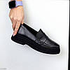 Стильні чорні лофери повсякденні натуральна шкіра класичний дизайн, фото 2