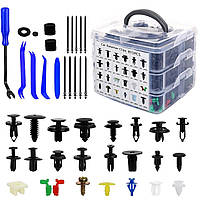 Автомобильные клипсы фиксаторы 25 видов съемники обшивки салона стяжки набор 860 единиц