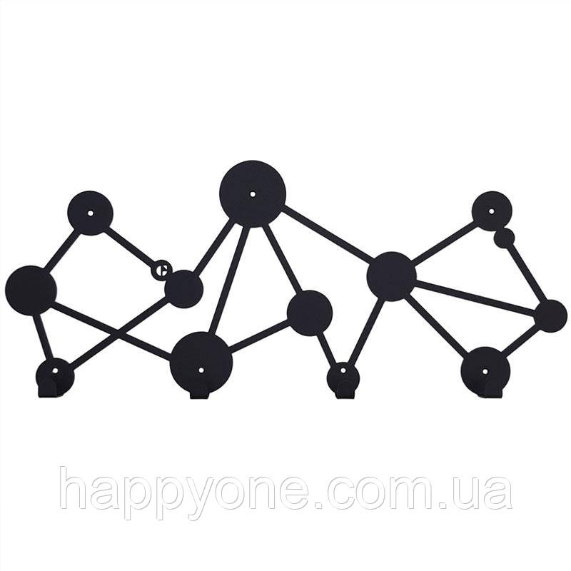 Металева вішалка Dots (чорна), фото 1