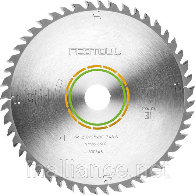 Диск пиляльний WOOD FINE CUT HW 230x2.5x30 W48 Festool 500648
