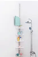 Этажерка настенная в ванную комнату 4 полки, Полка угловая из металла Multi Corner Shelf