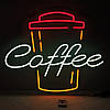Неонова вивіска Coffee 600х500 мм різнобарвна з диммером та блоком живлення, фото 7