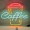 Неонова вивіска Coffee 600х500 мм різнобарвна з диммером та блоком живлення, фото 2