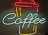 Неонова вивіска Coffee 600х500 мм різнобарвна з диммером та блоком живлення, фото 4