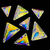 Стразы пришивные ломанный треугольник Lux Crystal АВ 18x21 мм, 1шт
