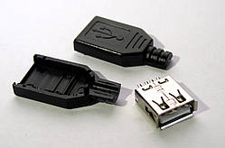 USB-роз'єм «мама» з трьох частин, для сонячних зарядних пристроїв