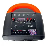 Портативна бездротова Bluetooth колонка-валіза LP-813 Колонка зі підсвічуванням пультом та мікрофоном, фото 4
