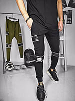 Мужские спортивные штаны зауженные (черные) легкие удобные спортивки в облипку Турция МоBaaw90