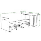 Письмовий стіл з тумбою-ліжко трансформер 3 в 1 Дуб крафт білий, фото 5