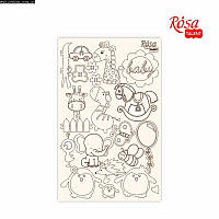Чипборд Rosa Talent Детские мотивы 4 белый картон 12,6х20 см