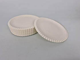 Паперова тарілка біла 100 шт. діаметр 185 мм (1 пачка)