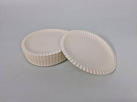 Паперова тарілка біла з ламінацією 100 шт. діаметр 185 мм (1 пачка)